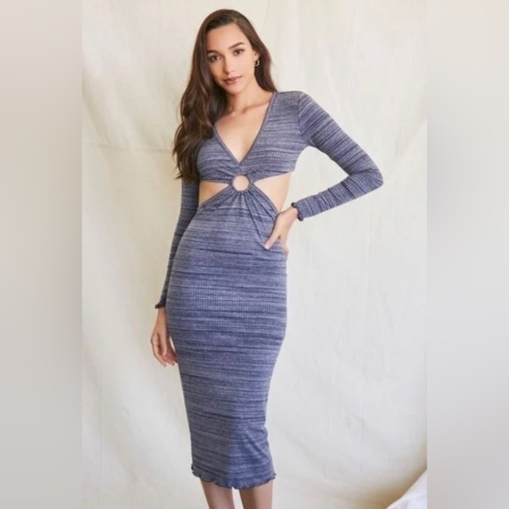 NWT-FOREVER 21- Women’s Marled Cutout MIDI Dress- Small